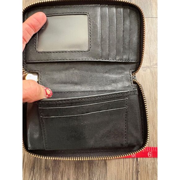 Fossil Key-Per Fabric Quilted Crossbody Bag Black Brown & Wallet - Picture 10 of 14